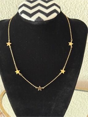 TRIFARI Gold Star 5 Necklace/Shoker   with logo  Trifari
